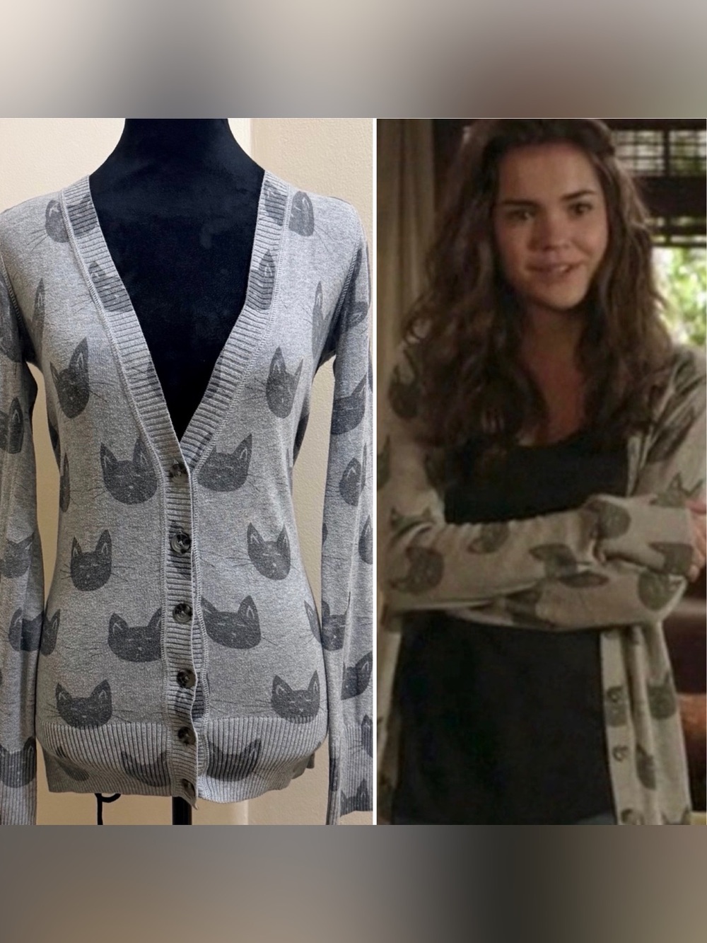 Mossimo Supply Co. Rare Vintage Cat Printed Boyfriend Cardigan Size XS